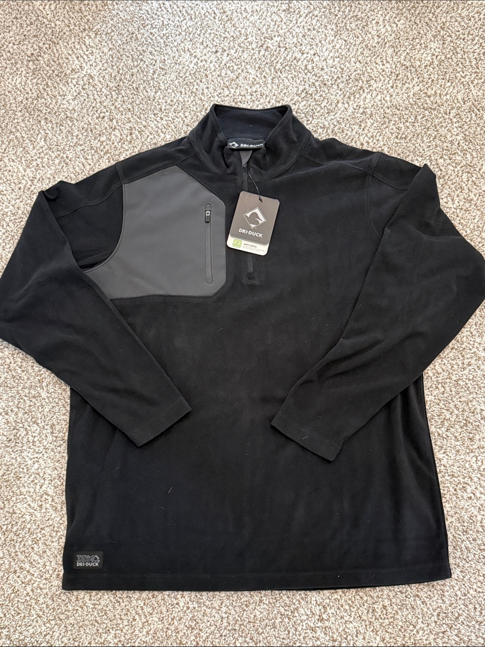 Men's Black Quarter-Zip Fleece Pullover